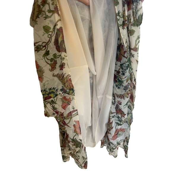 Ulla Johnson Adrienne Silk Ruffle Dress Cream Floral Size 4 Wedding Formal - Picture 15 of 16